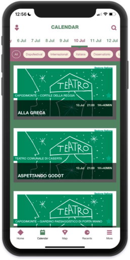 Mockup Calendario App Fondazione Campania dei Festival