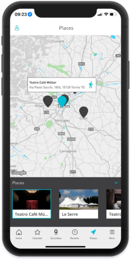 Blucinquenice App Map mockup