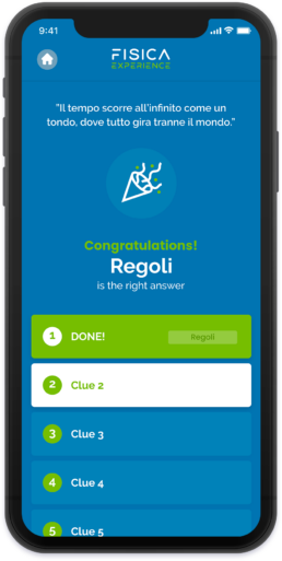Fisica Experience Mobile Tour treasure hunt mockup